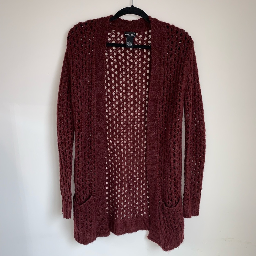 Wet Seal Maroon Cardigan